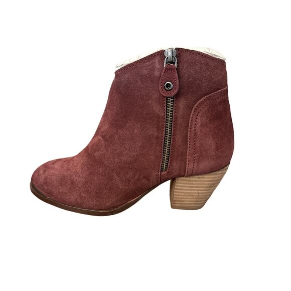 Diba Blake Suede Booties Burgundy Size 7 New - Picture 1 of 7